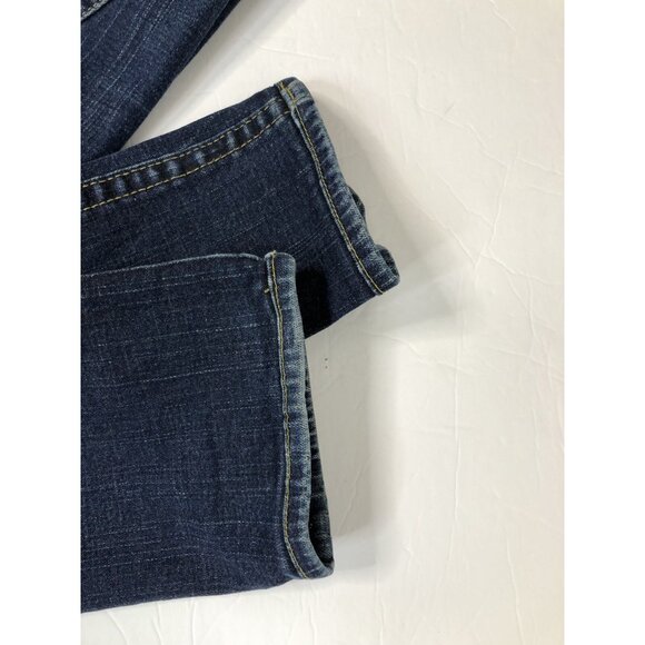 True Religion World Tour Billy Womens 26x29 Blue Denim Jeans Straight Gold Hem - Picture 7 of 9